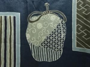 アンティーク　仕覆模様男物長襦袢
